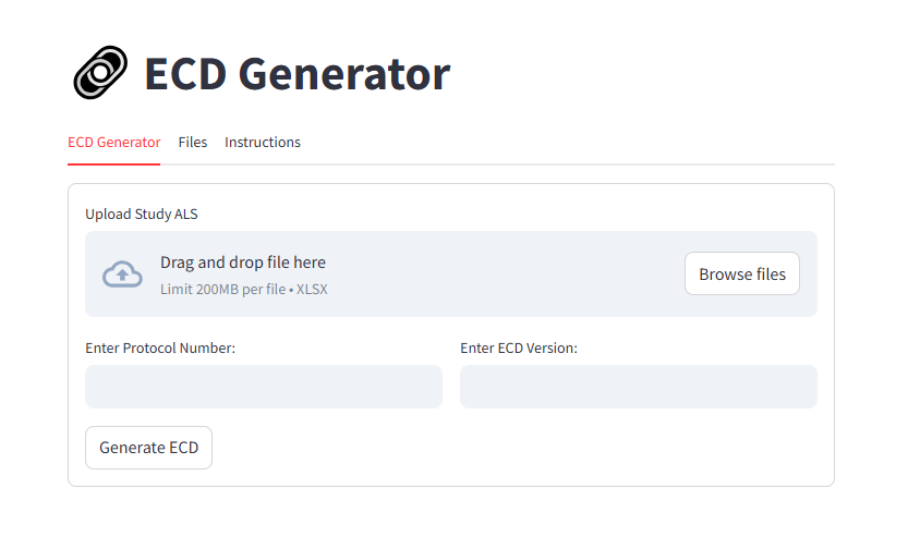 ECD Generator Streamlit interface